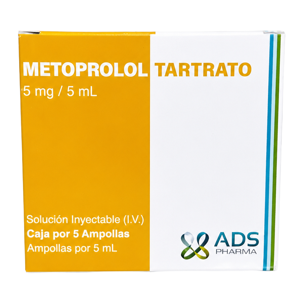 Metoprolol Tartrato 5Mg/5Ml Amp Caja X 5 ADS Pharma